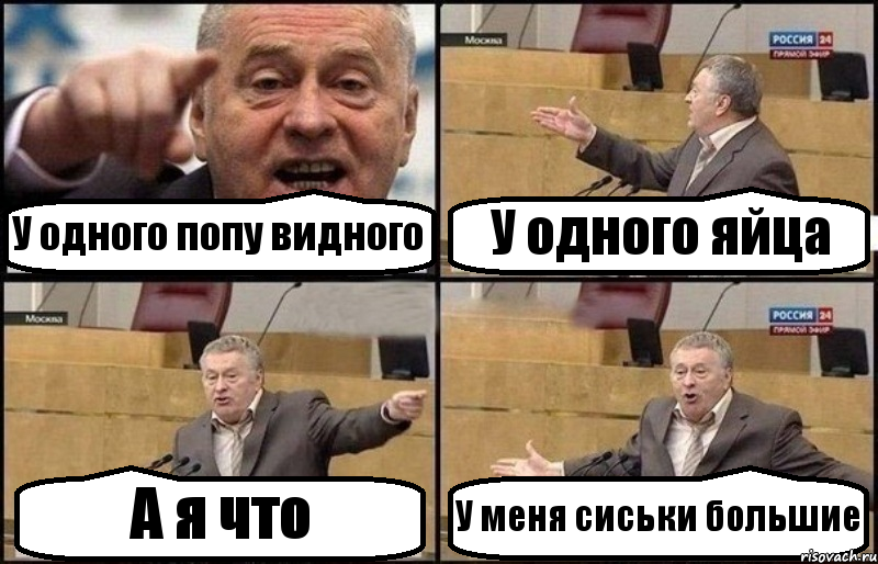 У одного попу видного У одного яйца А я что У меня сиськи большие, Комикс Жириновский