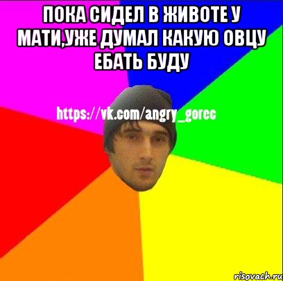 Пока сидел в животе у мати,уже думал какую овцу ебать буду , Мем ЗЛОЙ ГОРЕЦ