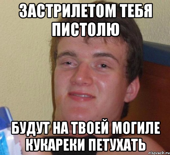 Застрилетом тебя пистолю Будут на твоей могиле кукареки петухать, Мем 10 guy (Stoner Stanley really high guy укуренный парень)