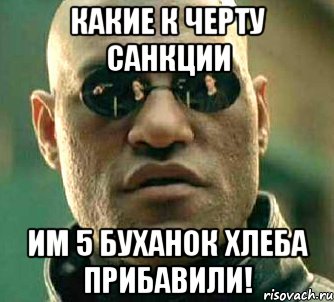 КАКИЕ К ЧЕРТУ САНКЦИИ ИМ 5 БУХАНОК ХЛЕБА ПРИБАВИЛИ!, Мем  а что если я скажу тебе