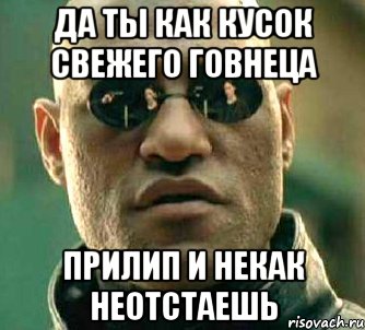 Да ты как кусок свежего говнеца Прилип и некак неотстаешь, Мем  а что если я скажу тебе