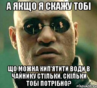 А якщо я скажу тобі що можна кип'ятити води в чайнику стільки, скільки тобі потрібно?, Мем  а что если я скажу тебе