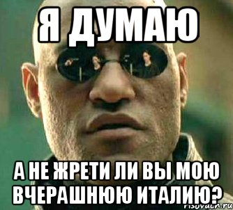 Я думаю а не жрети ли вы мою вчерашнюю Италию?, Мем  а что если я скажу тебе