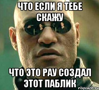 Что если я тебе скажу Что это Рау создал этот паблик, Мем  а что если я скажу тебе