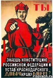  знаешь Конституцию Российской Федерации и Устав Краснодарского края?, Мем А ты записался добровольцем