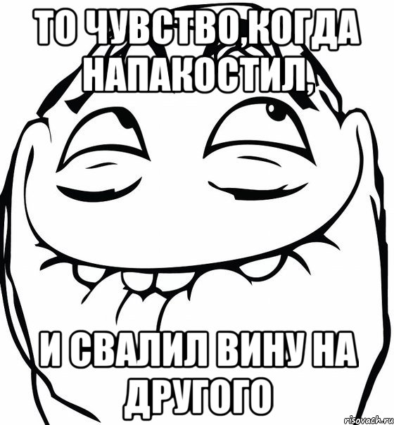 то чувство,когда напакостил, и свалил вину на другого, Мем  аааа