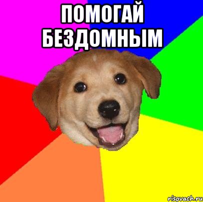 Помогай бездомным , Мем Advice Dog