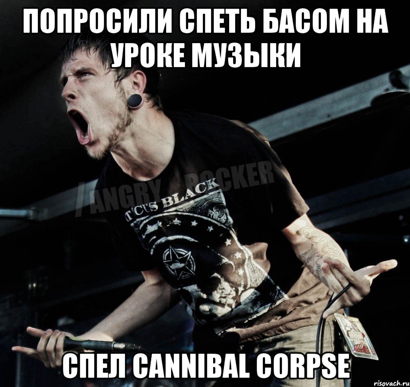 попросили спеть басом на уроке музыки спел cannibal corpse, Мем Агрессивный Рокер