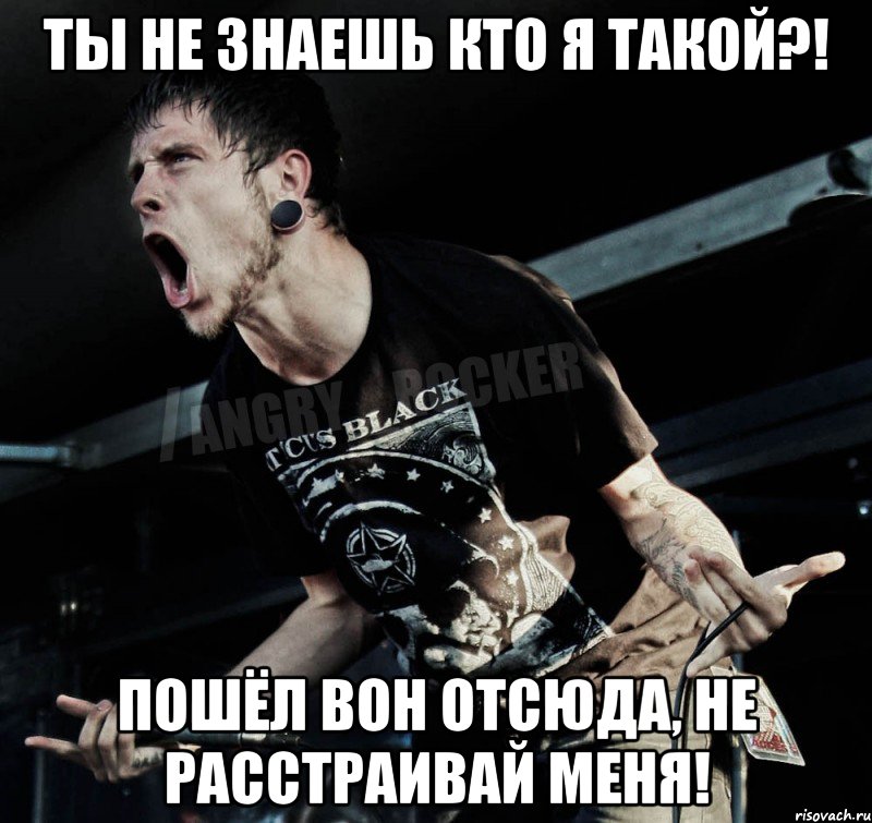 ты не знаешь кто я такой?! пошёл вон отсюда, не расстраивай меня!, Мем Агрессивный Рокер