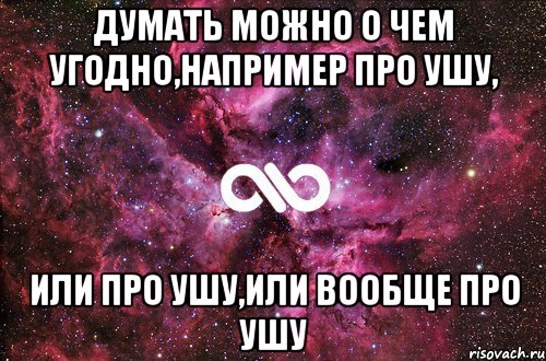 Думать можно о чем угодно,например про Ушу, или про Ушу,или вообще про Ушу, Мем офигенно