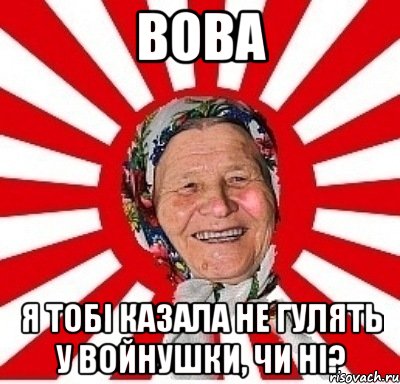 ВОВА Я ТОБІ КАЗАЛА НЕ ГУЛЯТЬ У ВОЙНУШКИ, ЧИ НІ?, Мем  бабуля