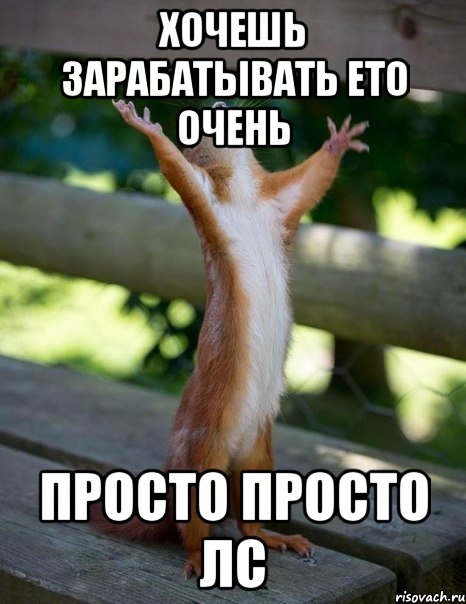 хочешь зарабатывать ето очень ПРОСТО ПРОСТО ЛС, Мем    белка молится