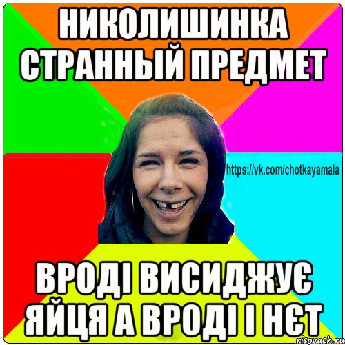 Николишинка странный предмет вроді висиджує яйця а вроді і нєт