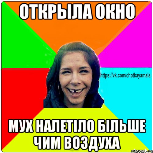 открыла окно мух налетіло більше чим воздуха, Мем Чотка мала