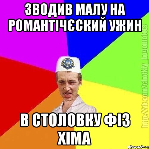 Зводив малу на романтічєский ужин в столовку фіз хіма, Мем Чоткий пацан