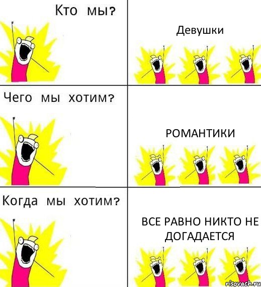 Девушки Романтики Все равно никто не догадается, Комикс Что мы хотим