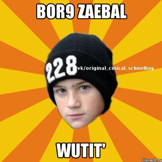 Bor9 zaebal wutit', Мем  Циничный школьник