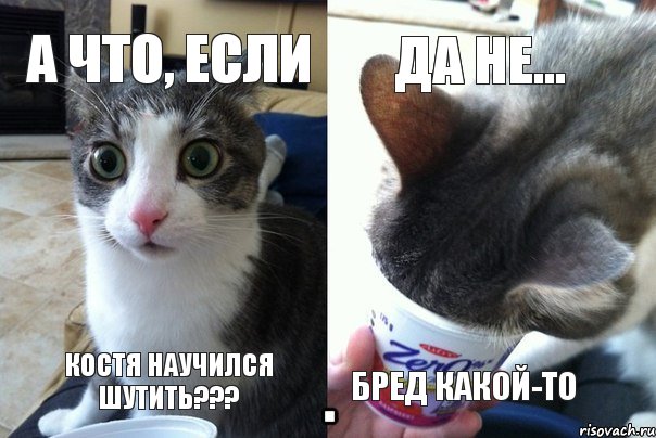 А что, если Костя научился шутить??? Да не... Бред какой-то