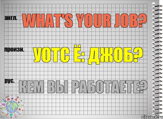 What's your job? уотс ё: джоб? Кем Вы работаете?, Комикс  Перевод с английского