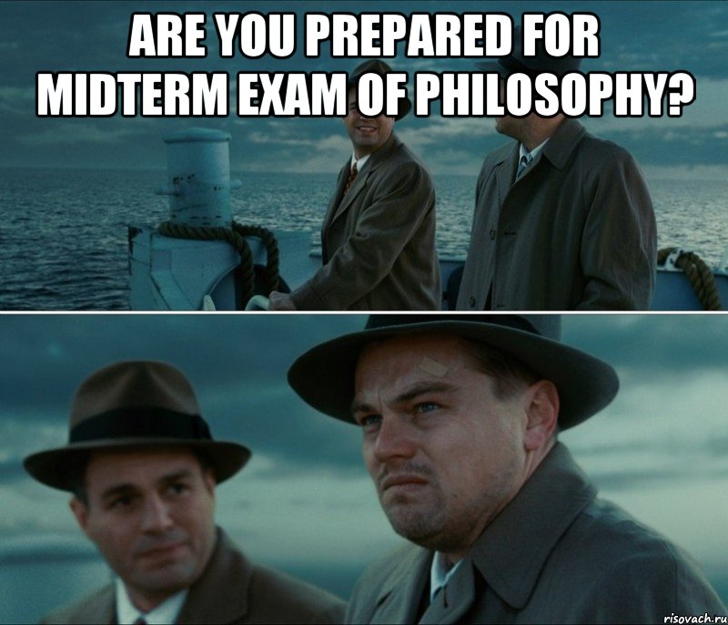 ARE YOU PREPARED FOR MIDTERM EXAM OF PHILOSOPHY? , Комикс Ди Каприо (Остров проклятых)