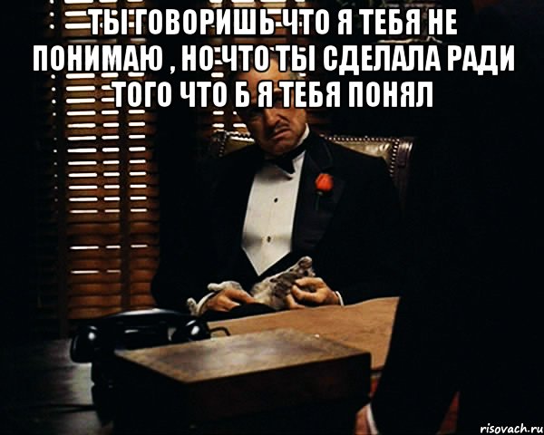 Ты говоришь что я тебя не понимаю , но что ты сделала ради того что б я тебя понял , Мем Дон Вито Корлеоне