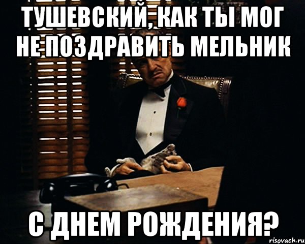 Тушевский, как ты мог не поздравить Мельник С Днем рождения?, Мем Дон Вито Корлеоне