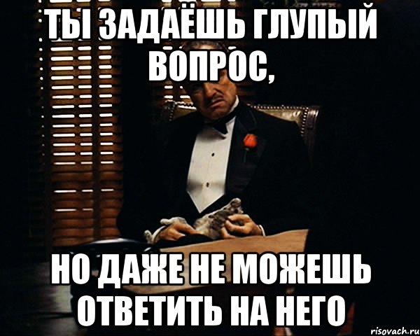 Ты задаёшь глупый вопрос, но даже не можешь ответить на него, Мем Дон Вито Корлеоне