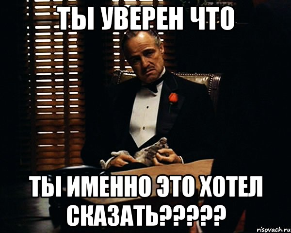 Ты уверен что ты именно это хотел сказать?????, Мем Дон Вито Корлеоне