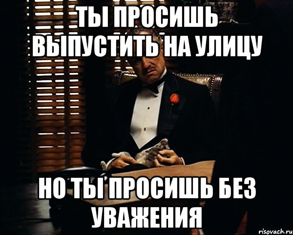 ты просишь выпустить на улицу но ты просишь без уважения, Мем Дон Вито Корлеоне