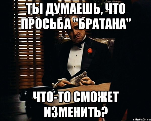 Ты думаешь, что просьба "братана" Что-то сможет изменить?, Мем Дон Вито Корлеоне