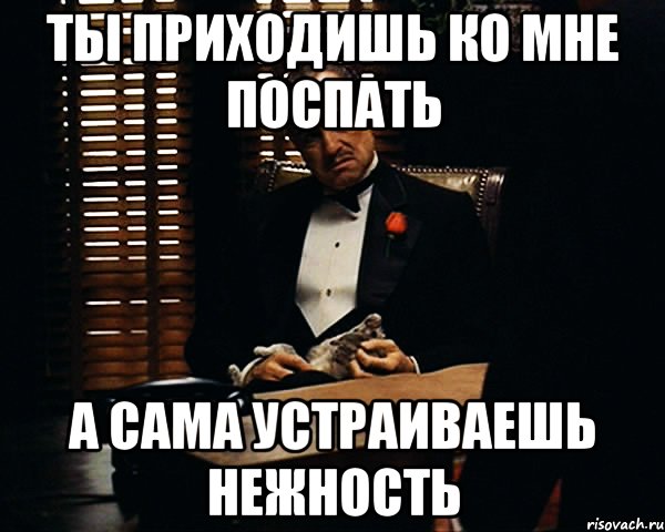 Ты приходишь ко мне поспать А сама устраиваешь нежность, Мем Дон Вито Корлеоне