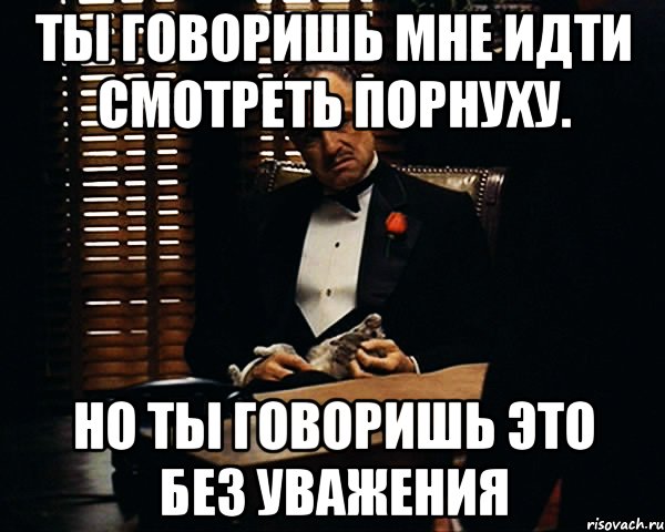 Ты говоришь мне идти смотреть порнуху. Но ты говоришь это без уважения, Мем Дон Вито Корлеоне