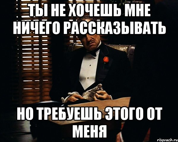 Ты не хочешь мне ничего рассказывать Но требуешь этого от меня, Мем Дон Вито Корлеоне