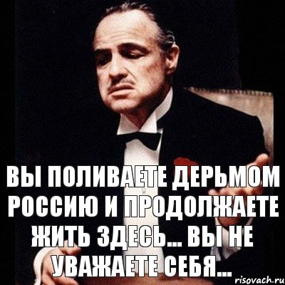 Вы поливаете дерьмом Россию и продолжаете жить здесь... Вы не уважаете себя..., Комикс Дон Вито Корлеоне 1