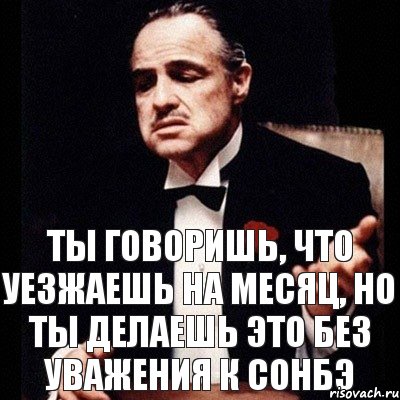 Ты говоришь, что уезжаешь на месяц, но ты делаешь это без уважения к сонбэ, Комикс Дон Вито Корлеоне 1