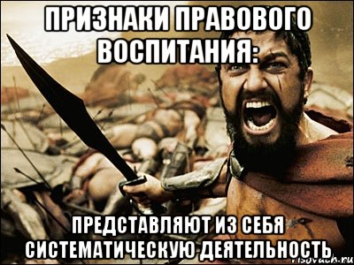 признаки правового воспитания: представляют из себя систематическую деятельность, Мем Это Спарта