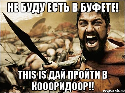 Не буду есть в буфете! This is дай пройти в коооридоор!!, Мем Это Спарта