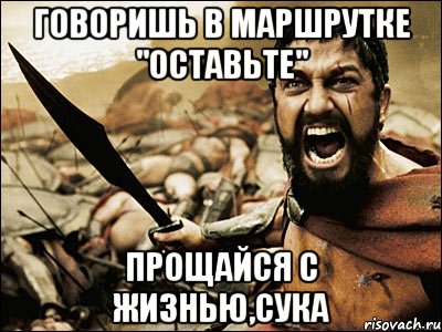 говоришь в маршрутке "оставьте" прощайся с жизнью,сука, Мем Это Спарта