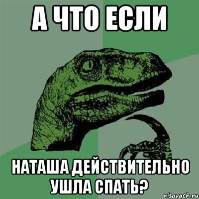 а что если Наташа действительно ушла спать?, Мем Филосораптор