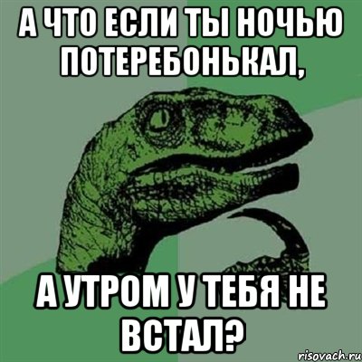 а что если ты ночью потеребонькал, а утром у тебя не встал?, Мем Филосораптор