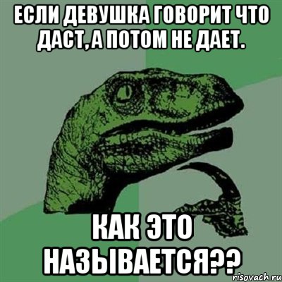 Если девушка говорит что даст, а потом не дает. Как это называется??, Мем Филосораптор