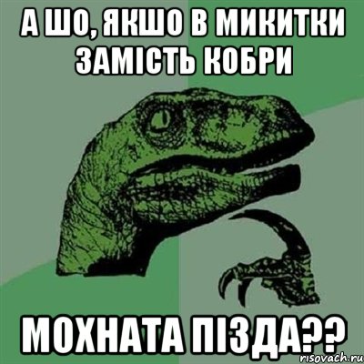 А шо, якшо в Микитки замісТь кобри МОХНАТА ПІЗДА??, Мем Филосораптор