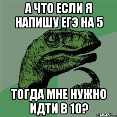 А что если я напишу егэ на 5 тогда мне нужно идти в 10?, Мем Филосораптор