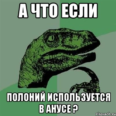 А что если Полоний используется в анусе ?, Мем Филосораптор