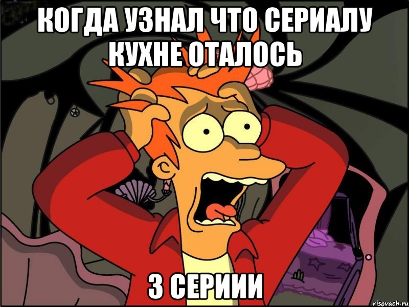 когда узнал что сериалу кухне оталось 3 сериии, Мем Фрай в панике