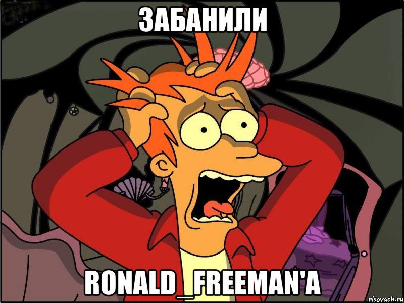 Забанили Ronald_Freeman'a, Мем Фрай в панике