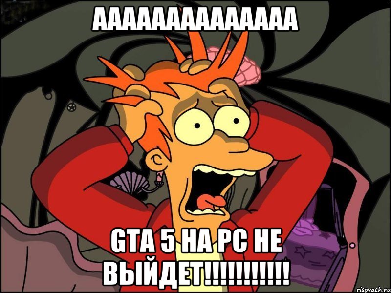 аааааааааааааа GTA 5 на pc не выйдет!!!!!!!!!!!, Мем Фрай в панике