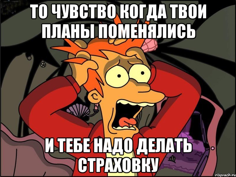 То чувство когда твои планы поменялись и тебе надо делать страховку, Мем Фрай в панике