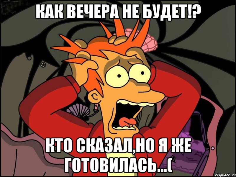 КАК ВЕЧЕРА НЕ БУДЕТ!? кто сказал,но я же готовилась...(, Мем Фрай в панике