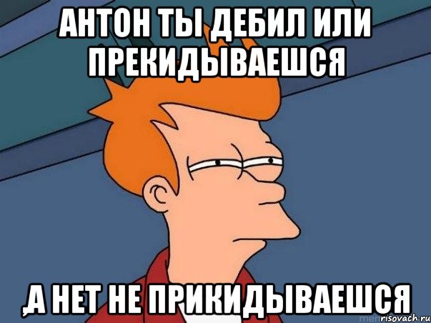 Антон ты дебил или прекидываешся ,А нет не прикидываешся, Мем  Фрай (мне кажется или)